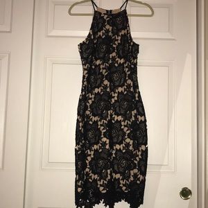 Lace floral midi dress
